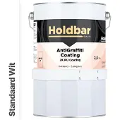 Holdbar Anti Graffiti Coating Wit (Witste kleur) 2,5 Kg - Maakt Graffiti verwijderbaar - Graffiti Verwijderen - In Alle Kleuren - Voor Steen, Beton, Hout, Metaal en Tegels