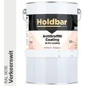 Holdbar Anti Graffiti Coating Verkeerswit (RAL 9016) 2,5 Kg - Maakt Graffiti verwijderbaar - Graffiti Verwijderen - In Alle Kleuren - Voor Steen, Beton, Hout, Metaal en Tegels