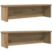 vidaXL Keukenrekken stapelbaar 2 st 50x15x16 cm artisanaal eikenkleur