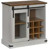 vidaXL Dressoir HALDEN met schuifdeur 80x40x80 cm massief hout wit