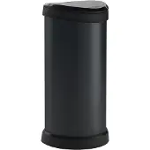 Curver Afvalemmer met drukdeksel Deco 40 L zilverkleurig
