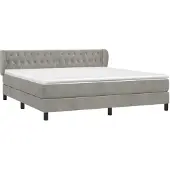Syfax Boxspring met matras fluweel lichtgrijs 160x200 cm