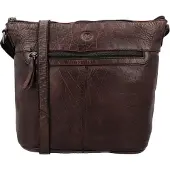 DeBoerLederwarenEnBijoux Hide en Stitches Schoudertas Paint Rock Donker Bruin