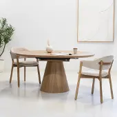Giga Meubel Eettafel Sivan Naturel Rond Uitschuifbaar 120-160cm