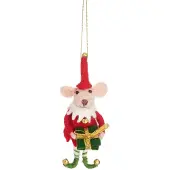 Sass & Belle Kerstelf muis vilten kersthanger -