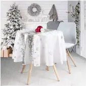 Promo Linge Zilveren Kersttafelkleed Rechthoek of Rond - Christmas Snow