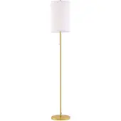 HOMCOM -Stehlampe-Leinen, Stahl-25,5L x 25,5B x 157H cm-Cremeweiß