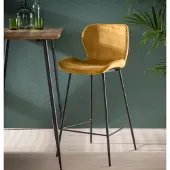 AnLi Style Barstoel ronde buis - Velours goud - set van 4