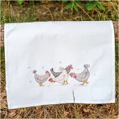 Vervaco - Keukenhanddoek kit - Kippen - PN-0223101 - Borduren - Borduurpakket - Borduurpakket volwassenen - Borduurpakket kind