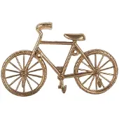 Clayre & Eef Wandkapstok 3 Haken Fiets 19x4x12 cm Goudkleurig Metaal