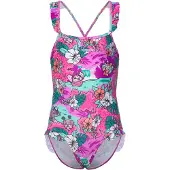 Speedo Learn To Swim Printed Frill Thinstrap Swimsuit Paars 6 Years Meisje