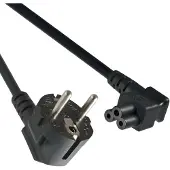 ACT AK5005 230V Stroomkabel Schuko CEE7/7 Male (Haaks)/C5 (Haaks) Zwart - 1,8 meter