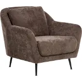 Beliani EIBY - Fauteuil - Donkerbruin - Chenille