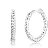 Elenza AMS Elenza 925 Zilver Gedraaide Oorringen-12mm