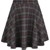 Banned Retro Minirok - Rock Check Flared Skirt - XS tot 4XL - voor Vrouwen - grijs-paars - Maat S