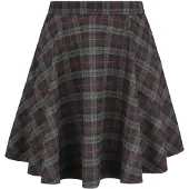 Banned Retro Minirok - Rock Check Flared Skirt - XS tot 4XL - voor Vrouwen - grijs-paars - Maat 3XL