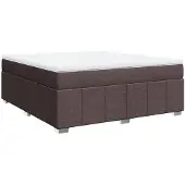 vidaXL Boxspring met matras stof donkerbruin 180x200 cm