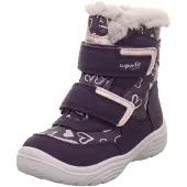 Superfit Snowboots 'Crystal' grijs / aubergine / rosa