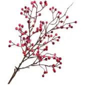 Silk-ka Kunstbloem-Zijden Bloem Bessentak Roze-Rood 64 cm