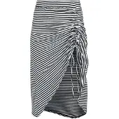 Banned Retro - Rockabilly Midirok - Beach Breeze Skirt - S tot 4XL - voor Vrouwen - zwart-wit - Maat 3XL