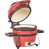 Beliani KAMADO - Mini houtskoolgrill - Rood - Keramiek