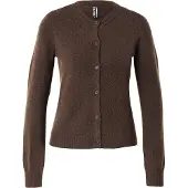 Pieces Gebreid vest 'PCMALOU' donkerbruin