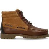 Manfield Cognac leren veterboots | Maat 43