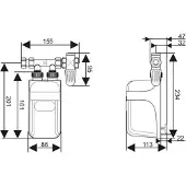 Dafi warmwaterboiler van 9 kW, zonder batterij en zonder aansluiting voor 400 volt