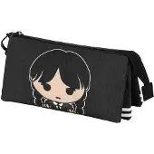 KARACTERMANIA - Wednesday - Schattig-Triple Roletui - Potloden etui - Pennenetui - grijs
