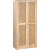 Sweeek Kledingkast met 2 deuren rotan en houteffect 80cm Naturel