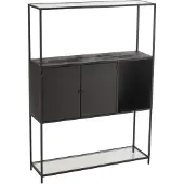 J-Line rek - metaal/glas - zwart
