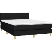 Syfax Boxspring met matras stof zwart 140x200 cm