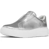 FitFlop Women RTG Leather Laceless Sneakers Silver-Schoenmaat 42