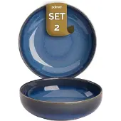 Palmer - Schaal - Kom - Jory - 16 cm - Blauw - Stoneware - Bordenset - 2 stuks