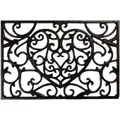 Clayre & Eef Deurmat Hart 59x39x2 cm Bruin Metaal