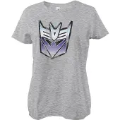 Transformers Distressed Decepticon Shield Girly Tee Damen T-Shirt Heathergrey-M