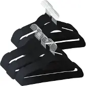 SVITA Kleerhangerset van 50 - ruimtebesparende antislip fluwelen zwarte kleerhangers