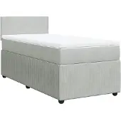 vidaXL Boxspring met matras fluweel lichtgrijs 80x200 cm