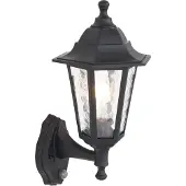 QAZQA Buiten wandlamp zwart met bewegingssensor IP44 - New Haven Hammered