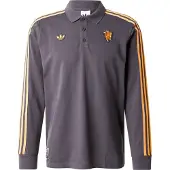 Adidas Tricot 'Manchester United Terrace Icons Long Sleeve Polo' donkeroranje / zwart
