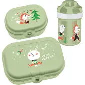 Koziol - Set drinkfles 200 ml en lunchbox HOP ON AT HOME, 3-delig