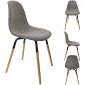 Home Deco Factory Eetkamerstoelen phenix set van 4 stuks eettafelstoel donkergrijs