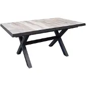 AVH-Collectie Noida uitschuifbare dining tuintafel 163-203x93xH76,5 cm met kruispoot aluminium antraciet