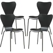 En.casa Eetkamerstoel Essunga 80x48x46 cm set van 4 zwart []
