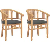 vidaXL Stoelen, 2 stuks, bruin, massief teakhout