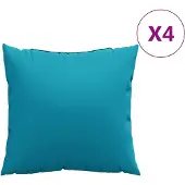 vidaXL Bankkussens 4 stuks Blauw 50x50 cm Stof