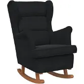 vidaXL Schommelstoel met kussen Zwart 92 x 71 x 100 cm Multiplex