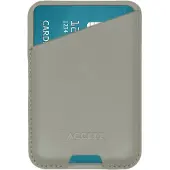 Accezz Leren Kaarthouder - Geschikt voor MagSafe en Qi2 - Light Grey