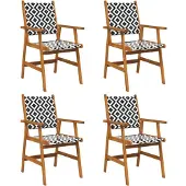 vidaXL Tuinstoelen 4 stuks massief acaciahout