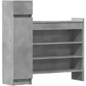 vidaXL Schoenenkast 100,5x28x100 cm bewerkt hout betongrijs